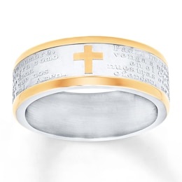 Now + Forever Men's Wedding Band Stainless Steel/Yellow Ion-Plating 8mm