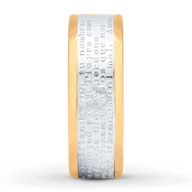 Main Image 3 of Now + Forever Men's Wedding Band Stainless Steel/Yellow Ion-Plating 8mm