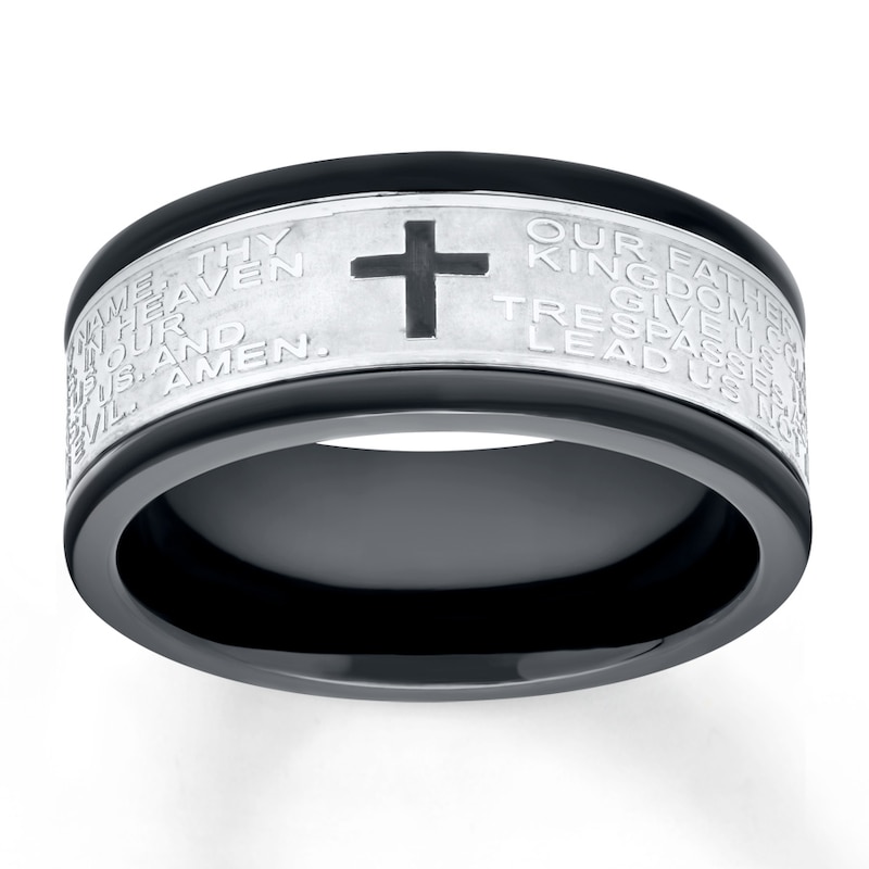 Main Image 1 of Now + Forever Men's Wedding Band Stainless Steel/Black Ion-Plating 9mm