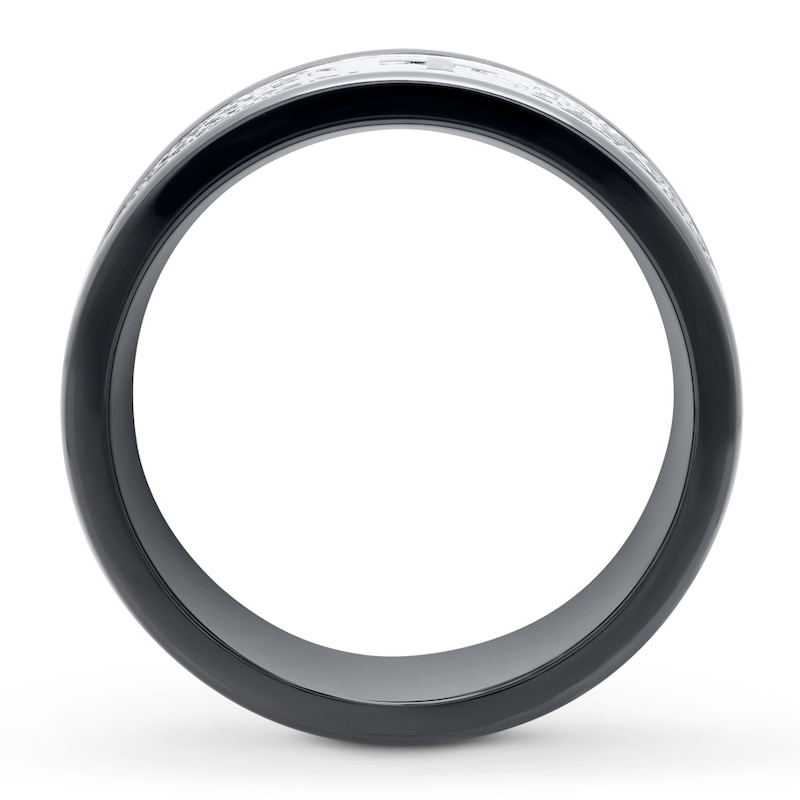 Main Image 2 of Now + Forever Men's Wedding Band Stainless Steel/Black Ion-Plating 9mm