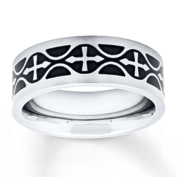Now + Forever Men's Wedding Band Stainless Steel/Black Ion-Plating 7mm