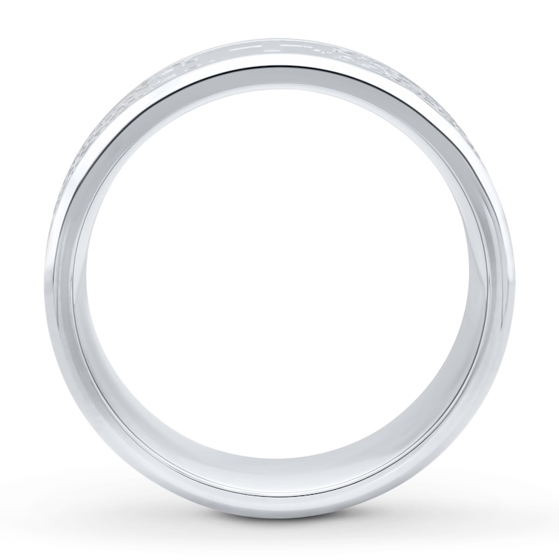 Main Image 2 of Now + Forever Men's Wedding Band Cross & Lord's Prayer Stainless Steel 8mm