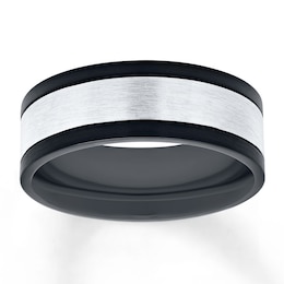 Now + Forever Men's Wedding Band Stainless Steel/Black Ion-Plating 8mm
