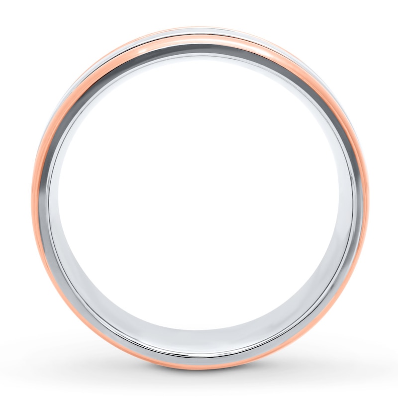Main Image 2 of Now + Forever Men's Wedding Band Stainless Steel/Rose Ion-Plating 7mm