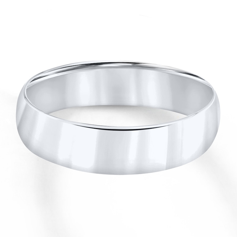 Main Image 1 of Wedding Band 10K White Gold 6mm