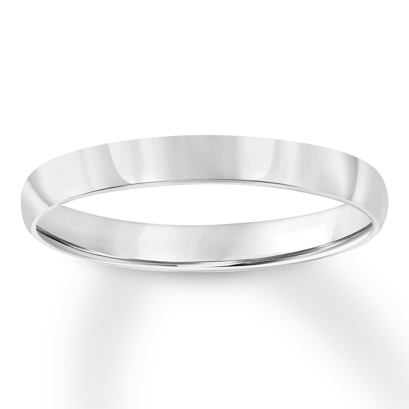 Custom Plain Style Wedding Band 7.0 mm width Available In All Metals Shown in 14kt White Gold