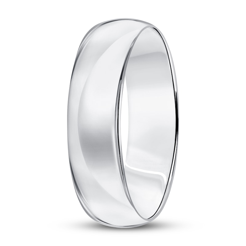 Wedding Band 14K White Gold 6mm