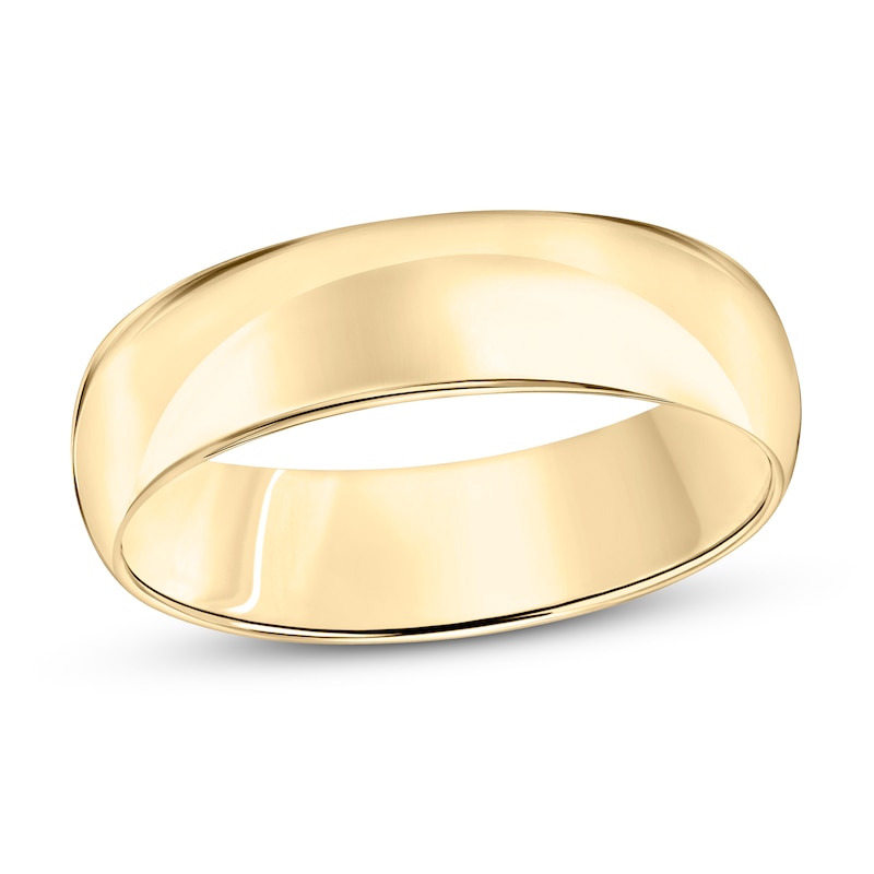 Men's Pipe-Cut Wedding Band 14K Yellow Gold