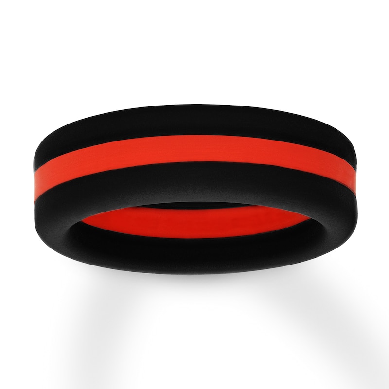 Red Ribbon Thin Band Silicone Bracelets