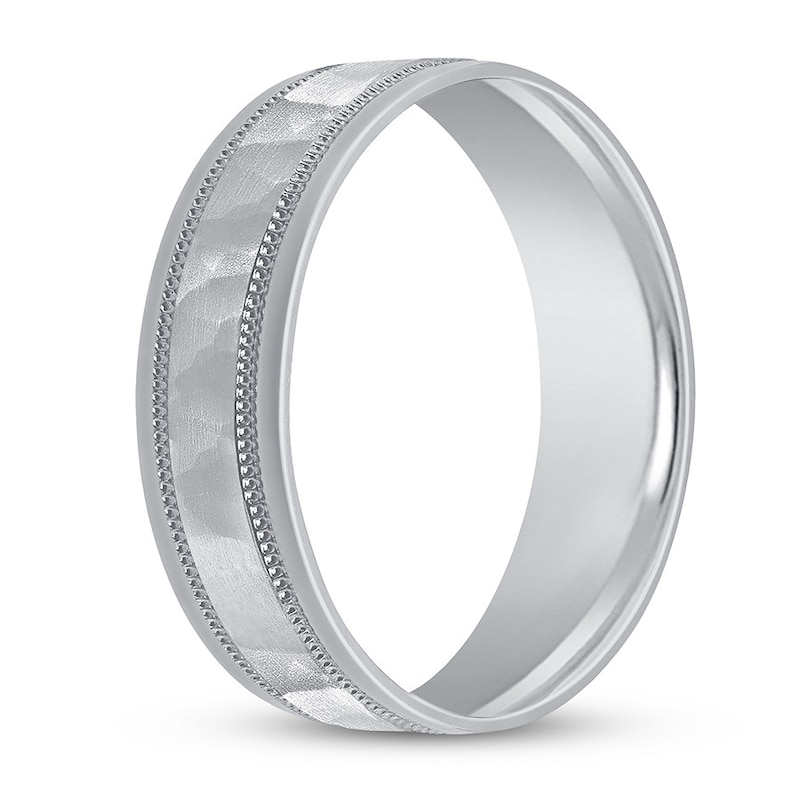 Hammered Wedding Band Platinum 6mm