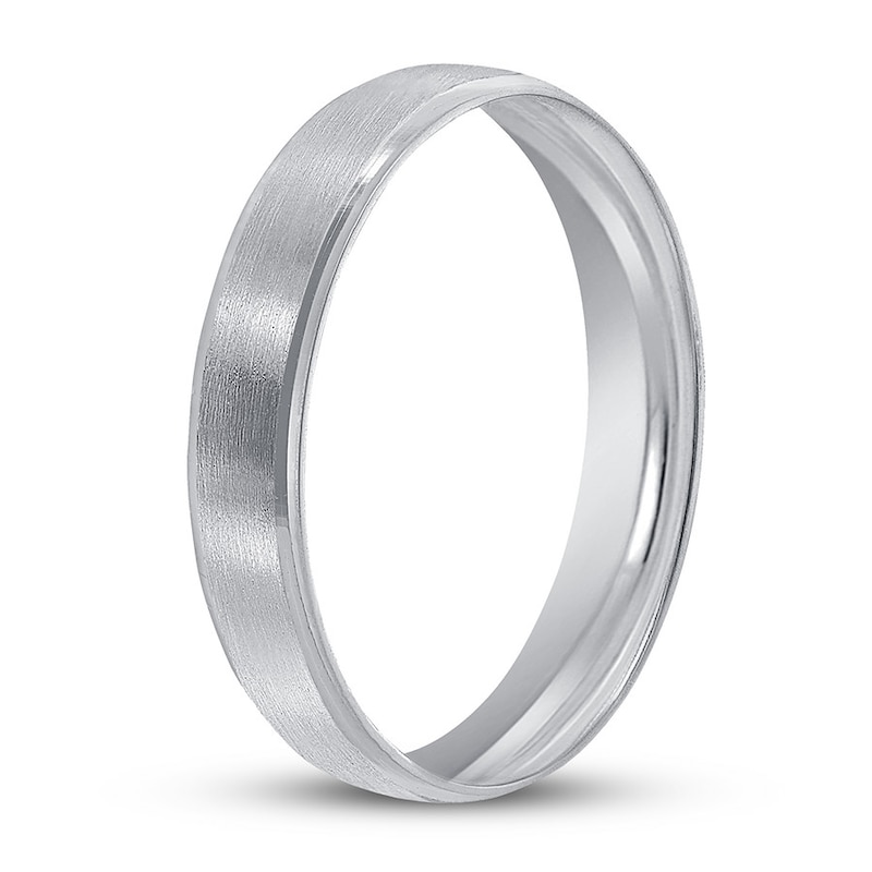 Satin Wedding Band Platinum 4mm