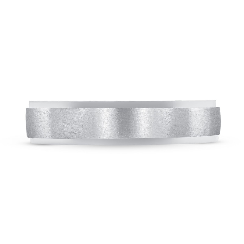 Main Image 3 of Now + Forever Satin Wedding Band Platinum 4mm