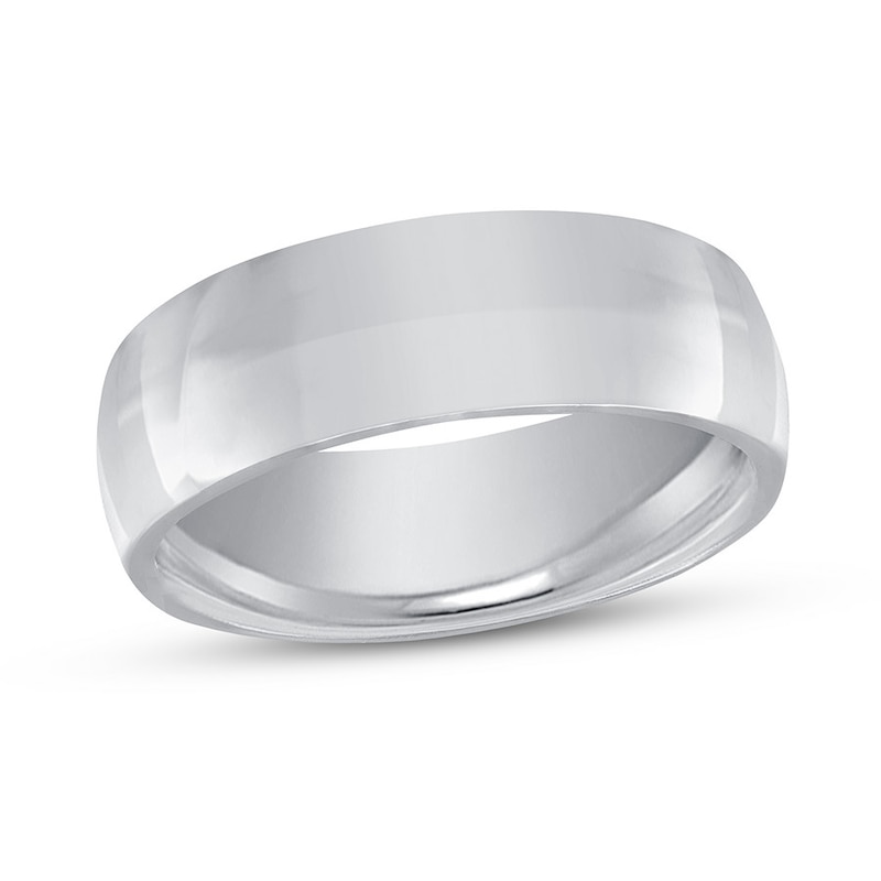 Main Image 1 of Now + Forever Platinum Wedding Band 7mm