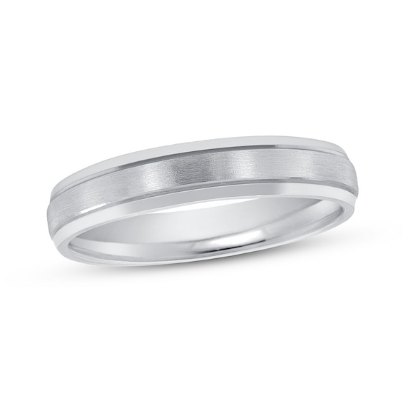 Now + Forever Satin Wedding Band Platinum 4mm