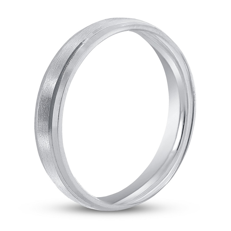 Main Image 2 of Now + Forever Satin Wedding Band Platinum 4mm