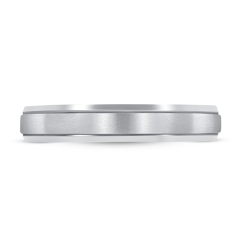 Main Image 3 of Now + Forever Satin Wedding Band Platinum 4mm