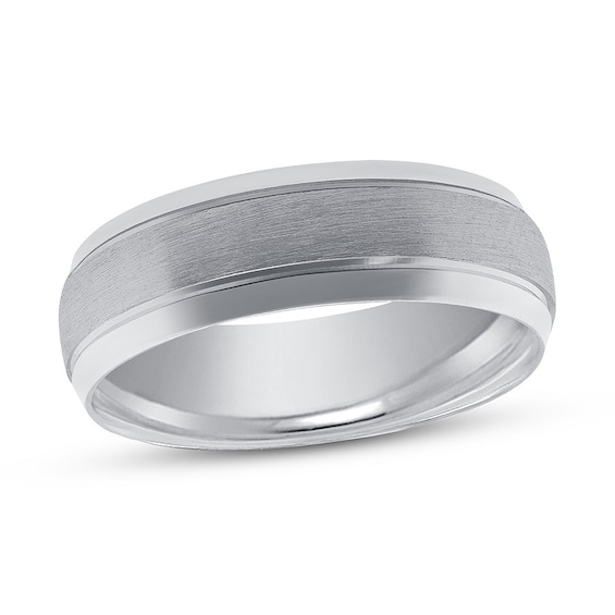 Now + Forever Satin Wedding Band Platinum 6mm