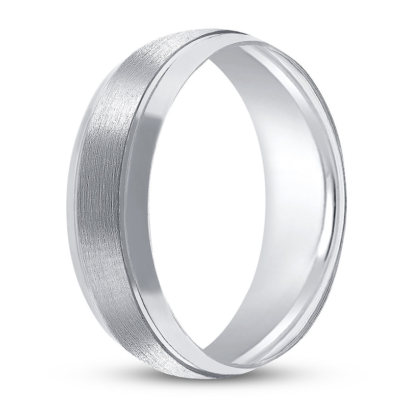 Satin Wedding Band Platinum 6mm