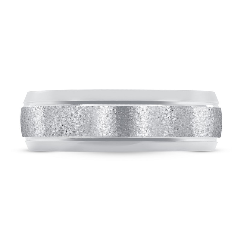Main Image 3 of Now + Forever Satin Wedding Band Platinum 6mm