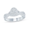 Thumbnail Image 1 of Oval-Cut Diamond Double Halo Bridal Set 1/2 ct tw 14K White Gold