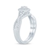 Thumbnail Image 2 of Oval-Cut Diamond Double Halo Bridal Set 1/2 ct tw 14K White Gold