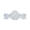 Thumbnail Image 3 of Oval-Cut Diamond Double Halo Bridal Set 1/2 ct tw 14K White Gold