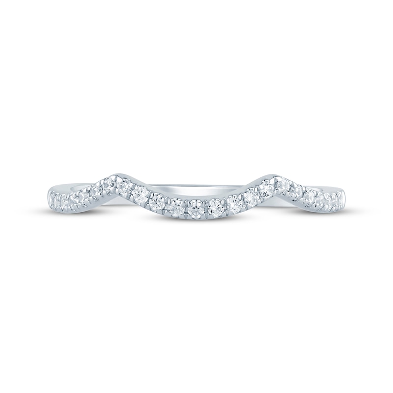 Main Image 10 of Now + Forever Diamond Contour Wedding Band 1/8 ct tw 14K White Gold