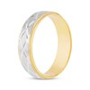 Thumbnail Image 2 of Now + Forever Men's Diamond-Cut Geometric Wedding Band 10K Two-Tone Gold