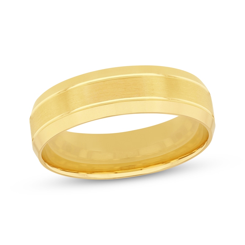 Main Image 1 of Now + Forever Men's Brushed Wedding Band 10K Yellow Gold