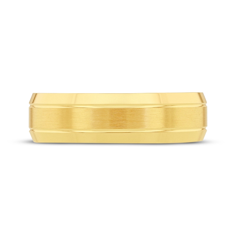 Men's Brushed Wedding Band 10K Yellow Gold