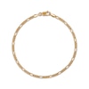Thumbnail Image 1 of Figaro Chain Anklet 3.55mm Hollow 14K Yellow Gold 11”