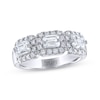 Thumbnail Image 0 of THE LEO Legacy Lab-Created Diamond Emerald-Cut Three-Stone Anniversary Band 1-1/3 ct tw 14K White Gold