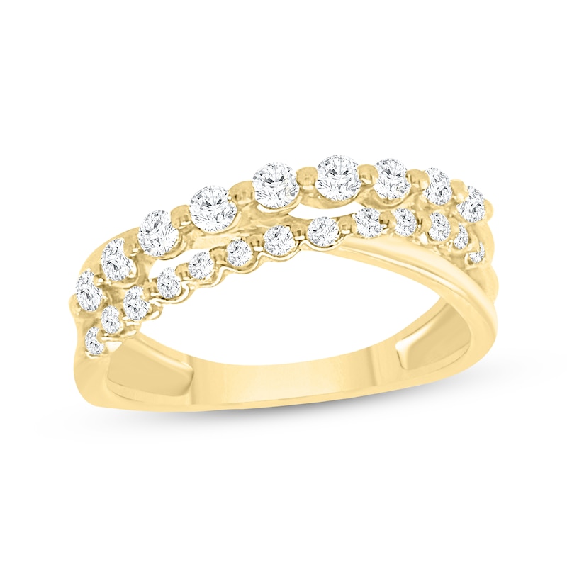 Lab-Created Diamonds by KAY Crossover Ring 1/2 ct tw 14K Yellow Gold