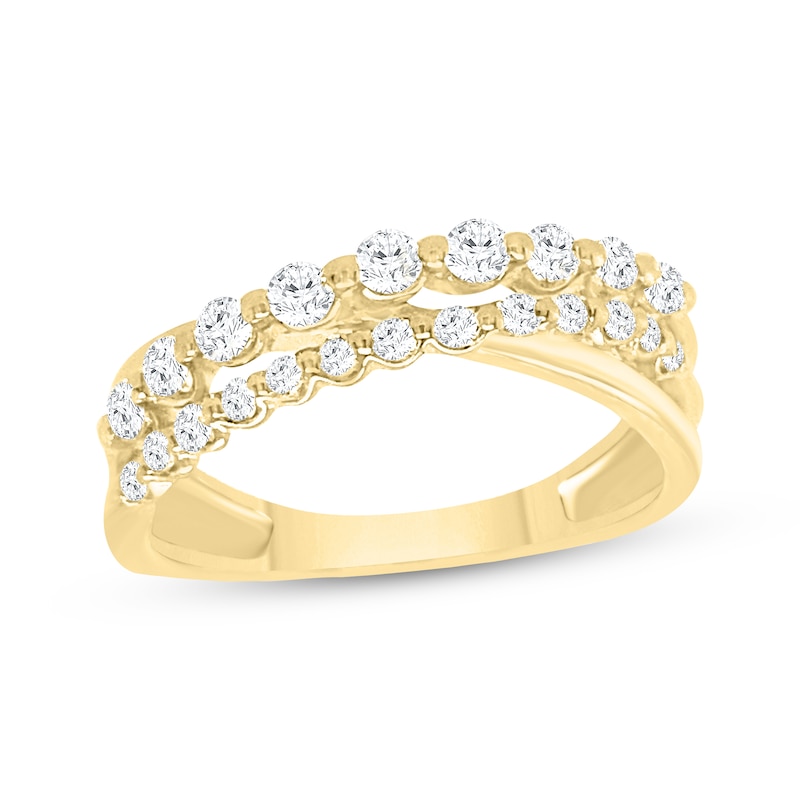 Main Image 1 of KAY Lab-Grown Diamonds Crossover Ring 1/2 ct tw 14K Yellow Gold