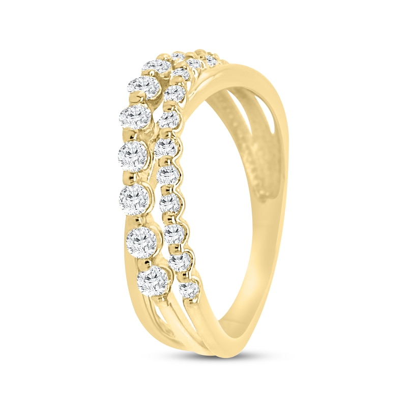 Lab-Created Diamonds by KAY Crossover Ring 1/2 ct tw 14K Yellow Gold