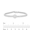 Thumbnail Image 3 of Round-Cut Diamond Heart Link Bracelet 1/2 ct tw Sterling Silver 7.25”