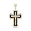 Thumbnail Image 1 of Round-Cut Black & White Diamond Crucifix Charm 1 ct tw 10K Yellow Gold