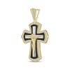 Thumbnail Image 1 of Round-Cut Black & White Diamond Crucifix Charm 1 ct tw 10K Yellow Gold