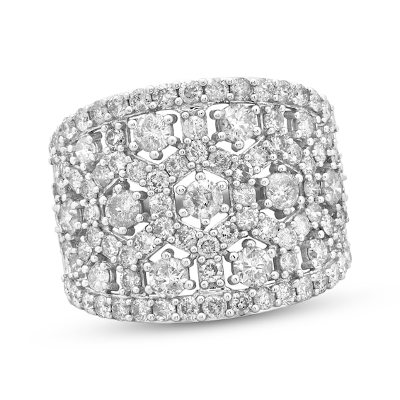 Diamond Hexagon Ring 3 ct tw 10K White Gold