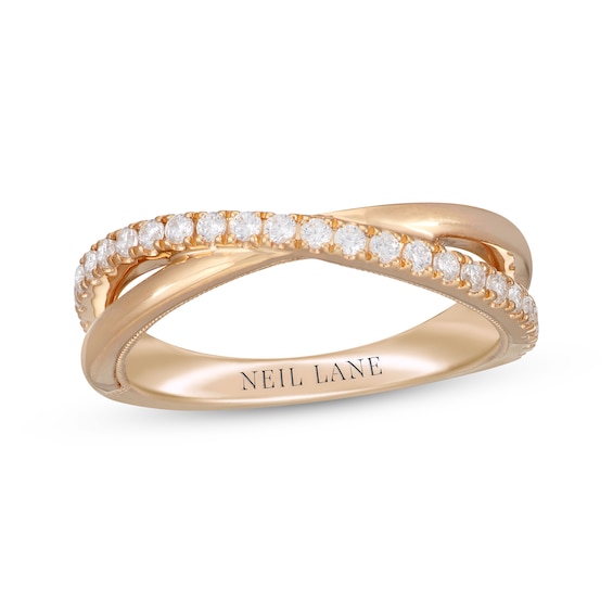 Neil Lane Round-Cut Diamond Crossover Anniversary Band 1/3 ct tw 14K Yellow Gold