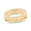 Thumbnail Image 0 of Men's Diagonal Textured Wedding Band 10K Yellow Gold 6mm