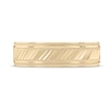 Thumbnail Image 2 of Men's Diagonal Textured Wedding Band 10K Yellow Gold 6mm