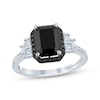 Monique Lhuillier Bliss Emerald-Cut Black & White Diamond Engagement Ring 2-3/8 ct tw 14K White Gold