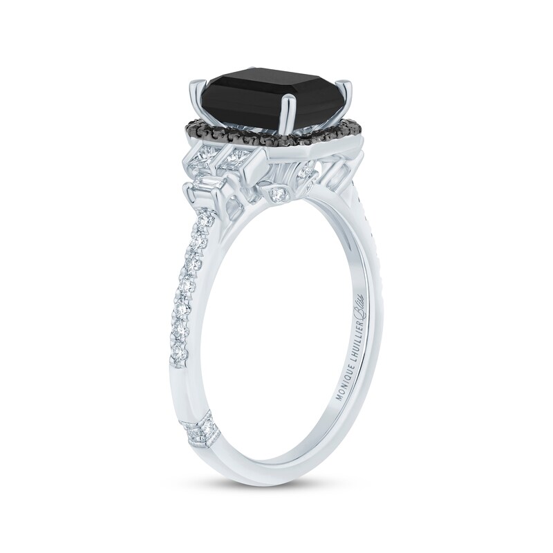 Monique Lhuillier Bliss Emerald-Cut Black & White Diamond Engagement Ring 2-3/8 ct tw 14K White Gold