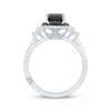 Monique Lhuillier Bliss Emerald-Cut Black & White Diamond Engagement Ring 2-3/8 ct tw 14K White Gold