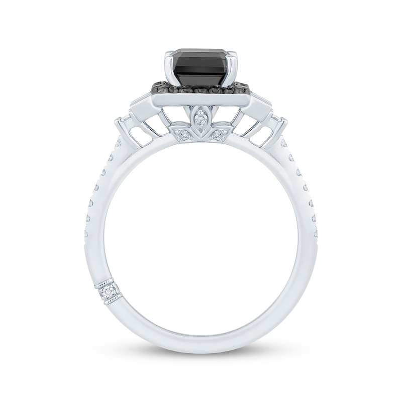 Monique Lhuillier Bliss Emerald-Cut Black & White Diamond Engagement Ring 2-3/8 ct tw 14K White Gold