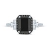 Monique Lhuillier Bliss Emerald-Cut Black & White Diamond Engagement Ring 2-3/8 ct tw 14K White Gold