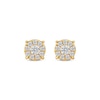Thumbnail Image 2 of Diamond Halo Stud Earrings 1/4 ct tw 10K Yellow Gold