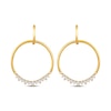 Thumbnail Image 2 of Diamond Convertible Circle & Hoop Earrings 3/4 ct tw 10K Yellow Gold