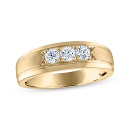 Now + Forever Men's Diamond Wedding Ring 1/2 ct tw 10K Yellow Gold